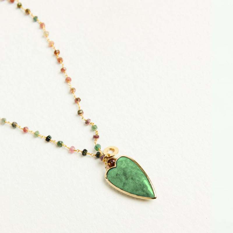 ALMALA COLLANA TORMALINA CUORE - VERDE Italy