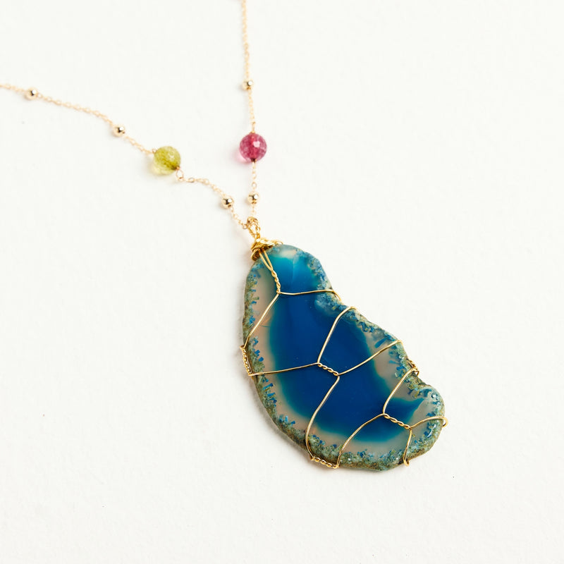 ALMALA COLLANA AGATA | BLU Prezzo Ridotto