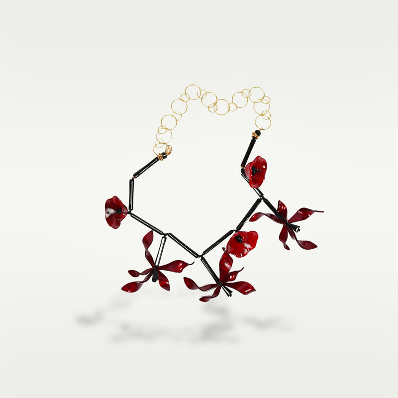 ALMALA COLLANA FIORE ACETATE | BORDEAUX Novità