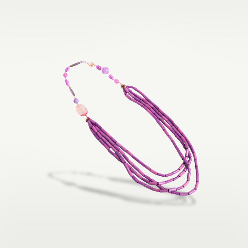 ALMALA COLLANA MULTIFILI WOOD | FUCSIA Convenienza