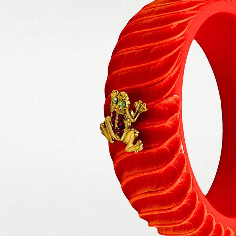 ALMALA BRACCIALE ACETATE FROG | ARANCIONE Presa
