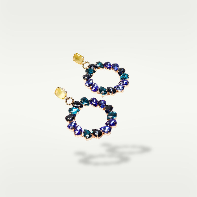 ALMALA ORECCHINO CIRCLE STRASS | BLU In Saldo