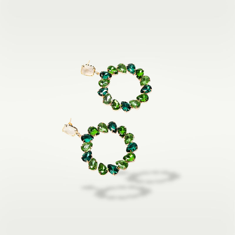 ALMALA ORECCHINO CIRCLE STRASS | VERDE Moda