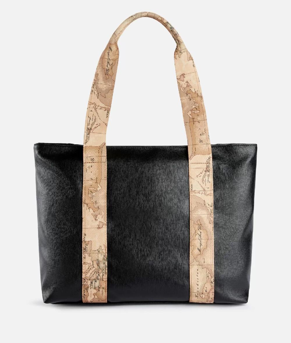 Alviero martini 1a classe Borsa shopping Donnavventura in tessuto saffiano Nera Qualità Garantita