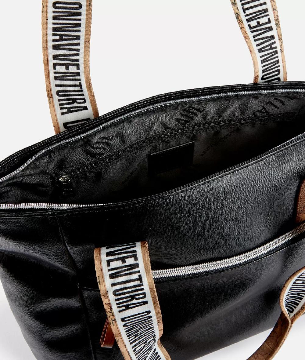 Alviero martini 1a classe Borsa shopping Donnavventura in tessuto saffiano Nera Qualità Garantita