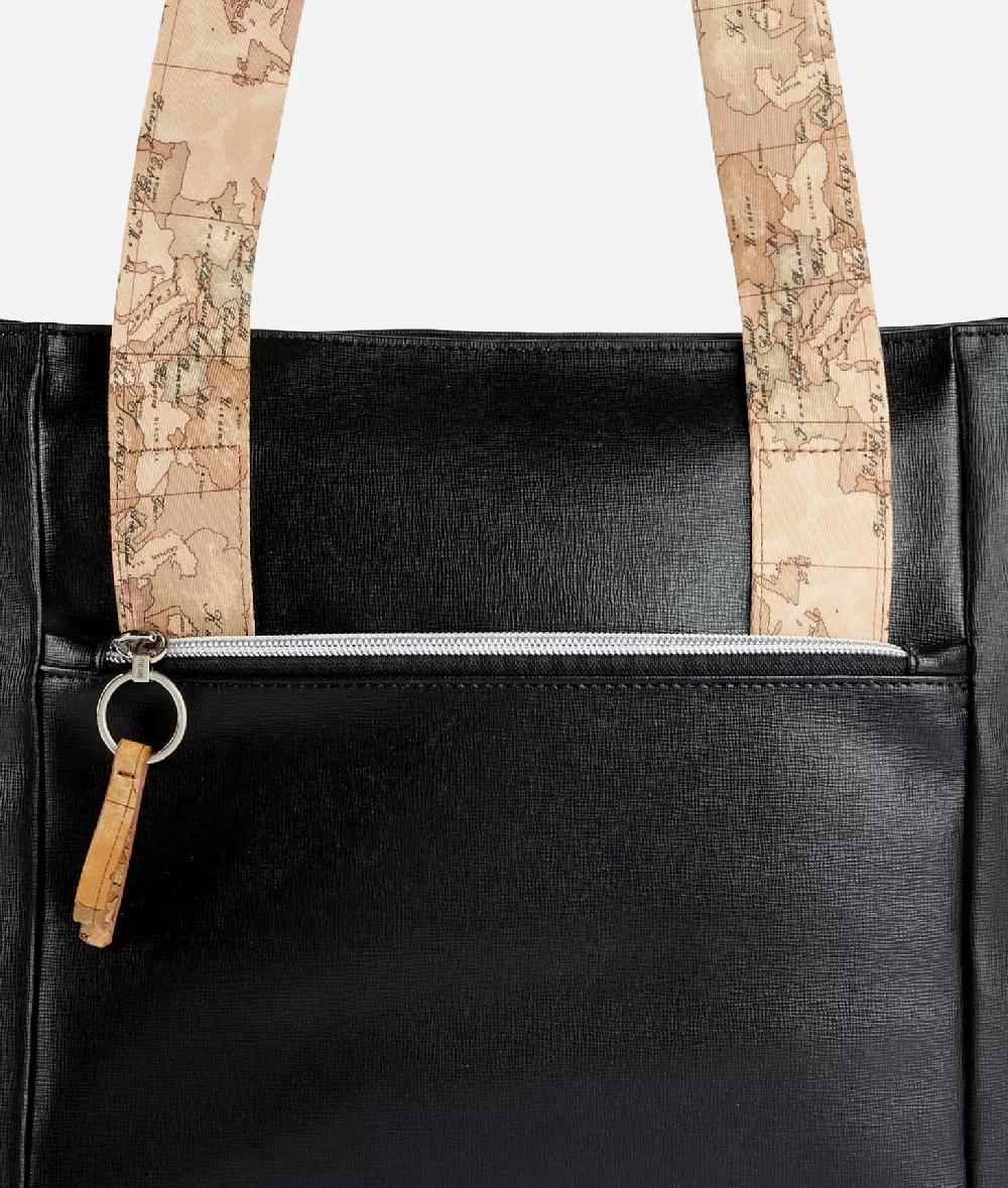 Alviero martini 1a classe Borsa shopping Donnavventura in tessuto saffiano Nera Qualità Garantita