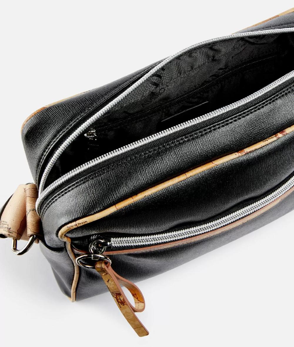 Alviero martini 1a classe Tracolla reporter Donnavventura in tessuto saffiano Nera Fino Al -60%
