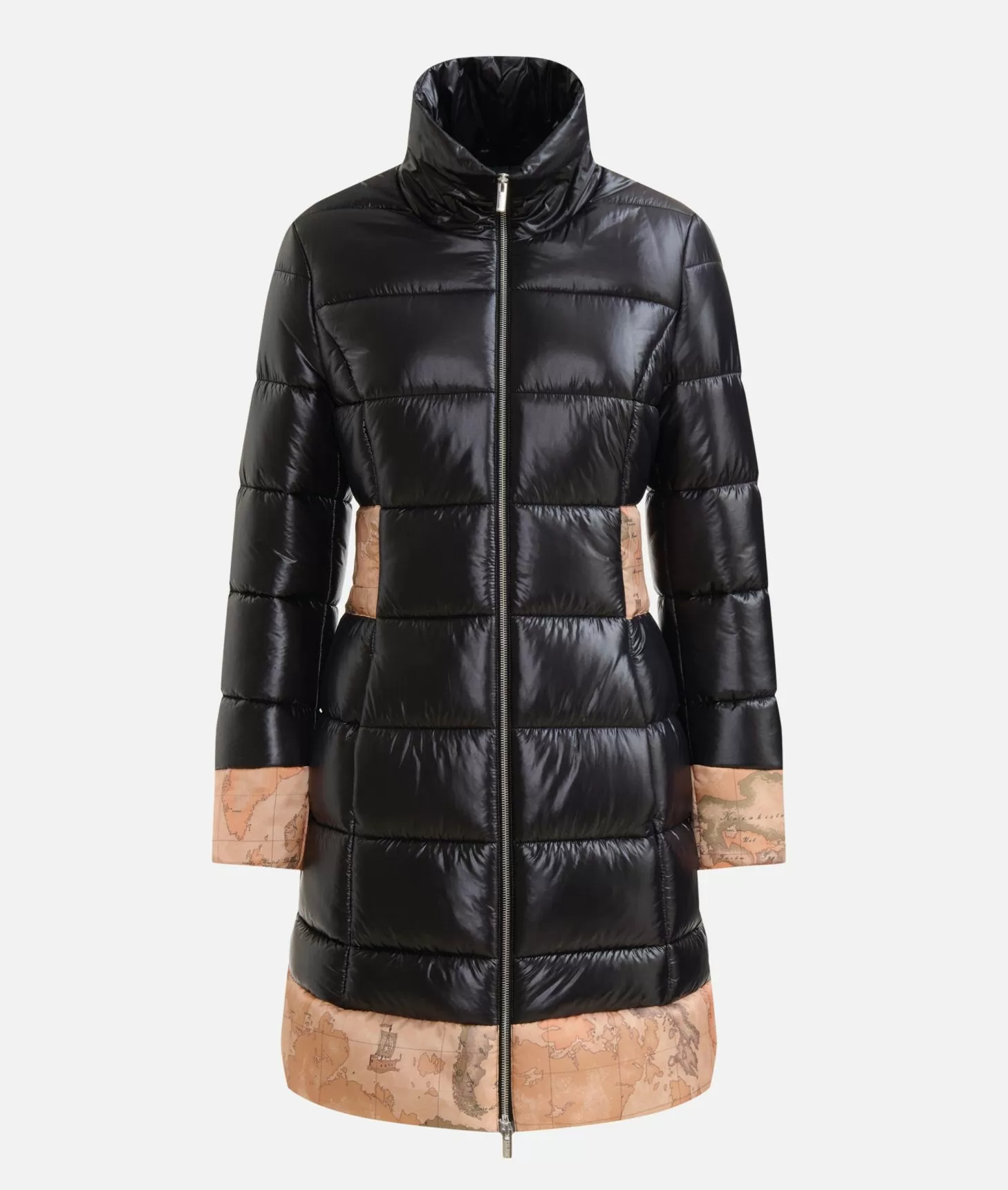 Alviero martini 1a classe Imbottito lungo in nylon leggero lucido Nero Offerta