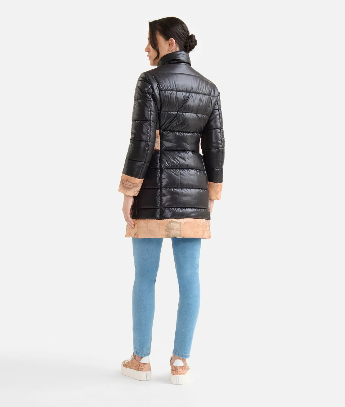 Alviero martini 1a classe Imbottito lungo in nylon leggero lucido Nero Offerta