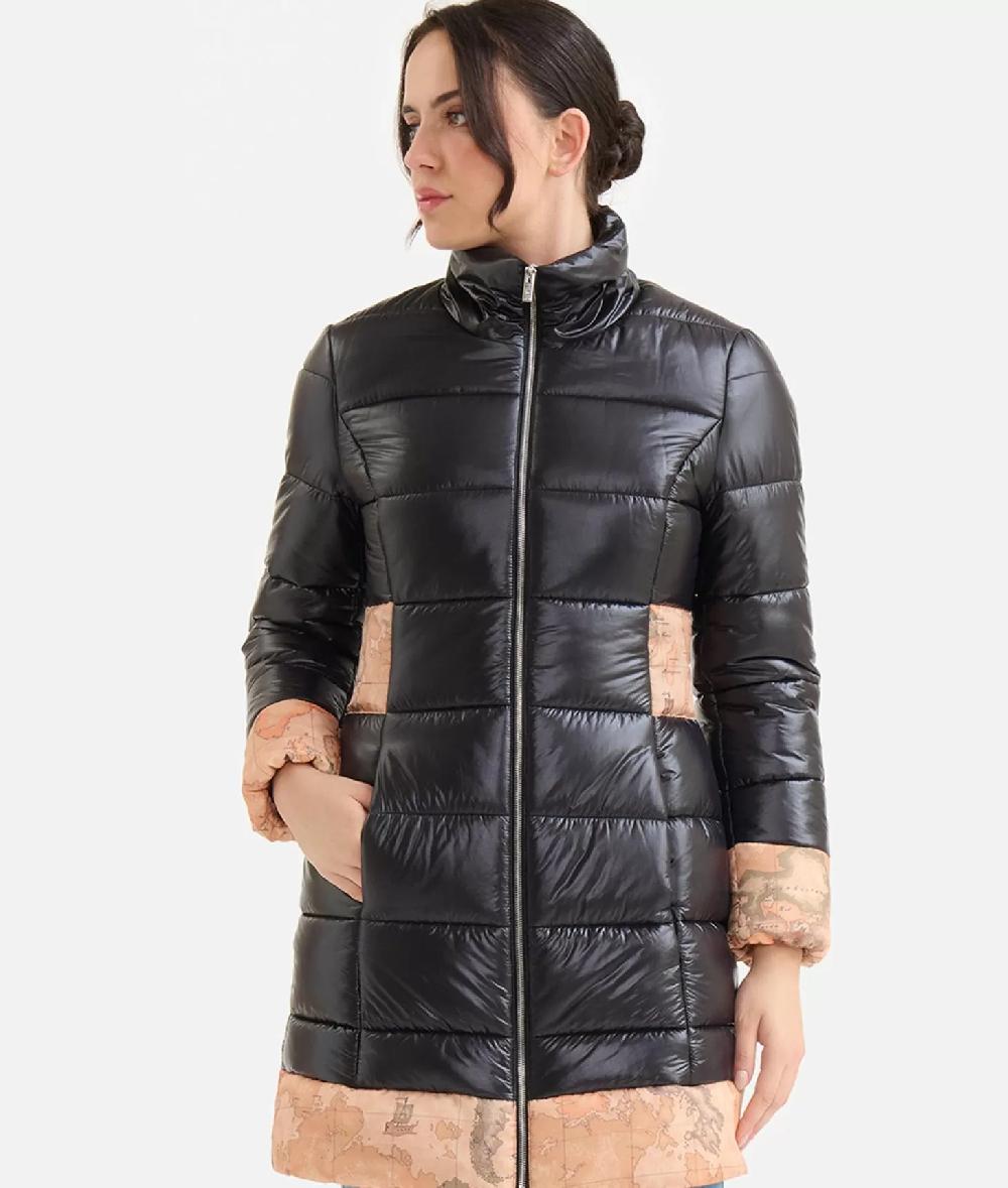 Alviero martini 1a classe Imbottito lungo in nylon leggero lucido Nero Offerta