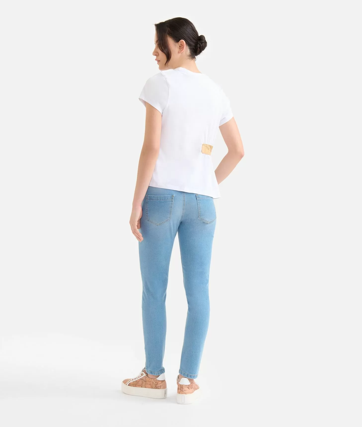 Alviero martini 1a classe Jeans slim in denim stretch trattato con dettaglio Geo Classic Blu Beach Online