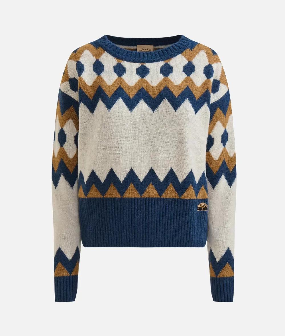 Alviero martini 1a classe Maglia in filato misto lana/viscosa con motivo geometrico Blu I Più Venduti