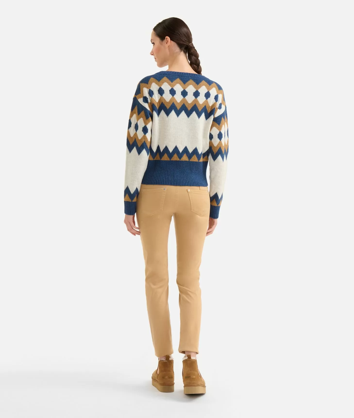 Alviero martini 1a classe Maglia in filato misto lana/viscosa con motivo geometrico Blu I Più Venduti