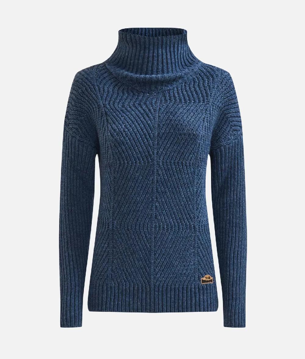 Alviero martini 1a classe Maglia a collo alto in filato misto lana vergine con patch Donnavventura Denim Vendite Flash