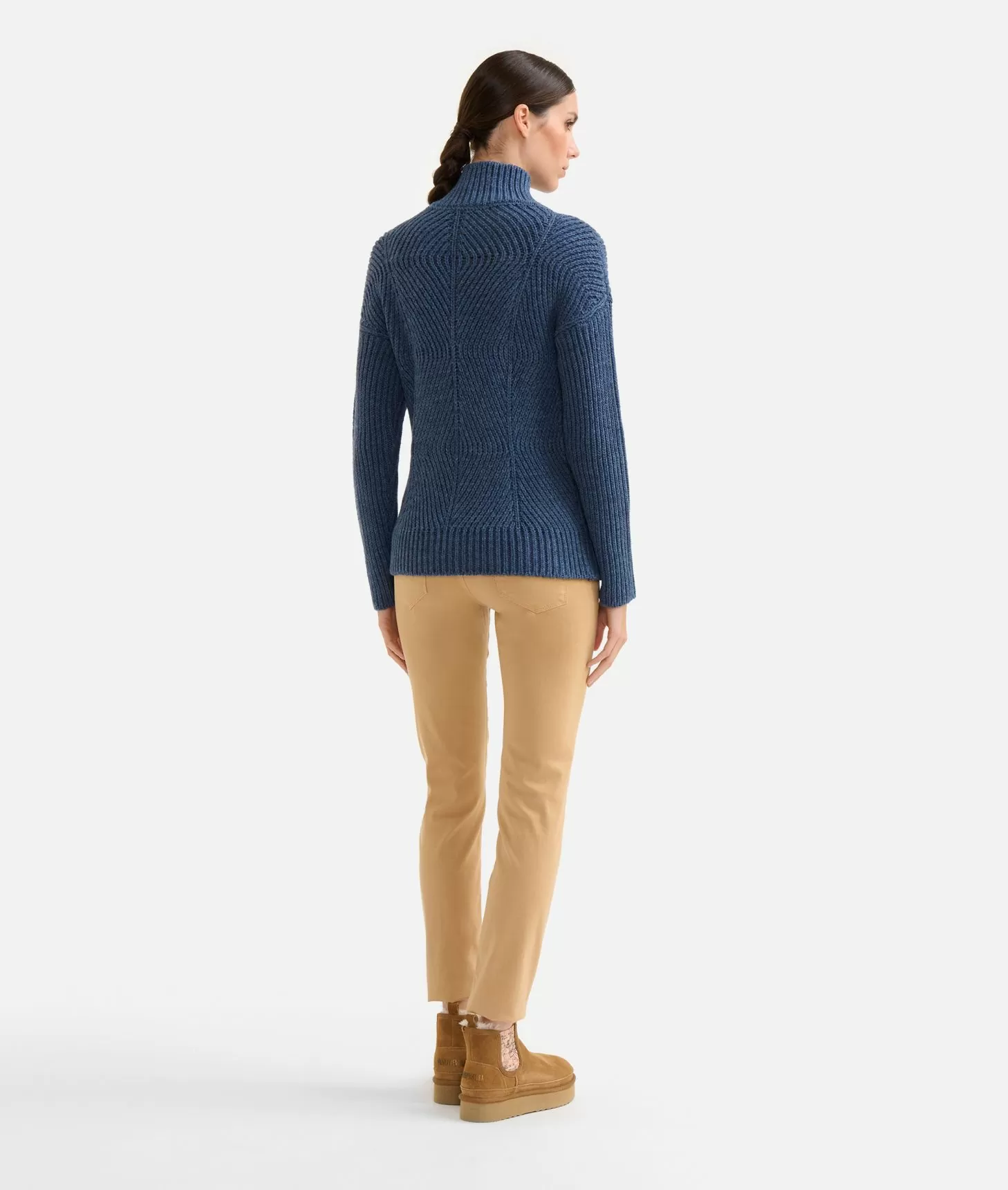 Alviero martini 1a classe Maglia a collo alto in filato misto lana vergine con patch Donnavventura Denim Vendite Flash
