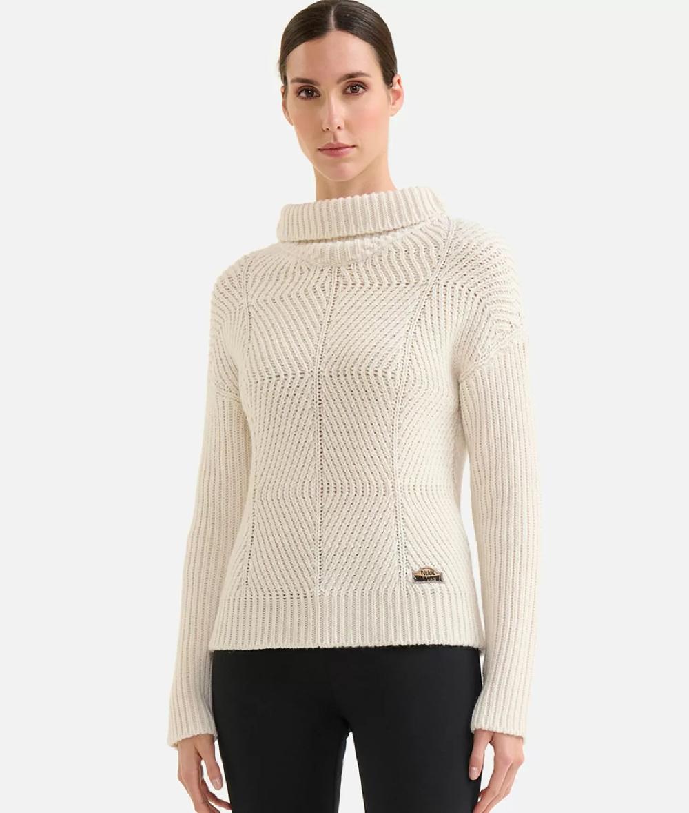 Alviero martini 1a classe Maglia a collo alto in filato misto lana vergine con patch Donnavventura Naturale Negozio