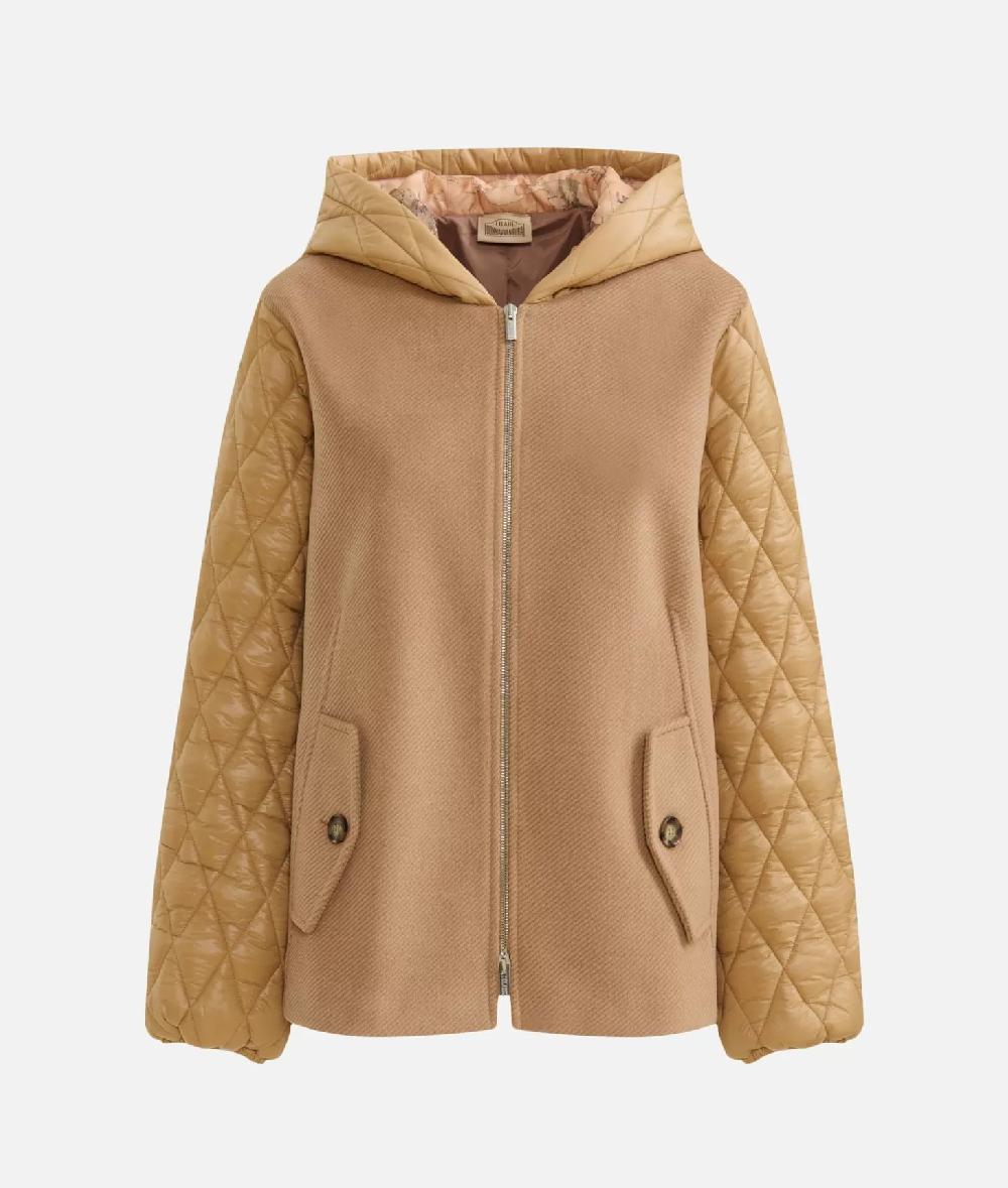 Alviero martini 1a classe Giubbino bimaterico in panno diagonale e nylon imbottito Cammello Moda