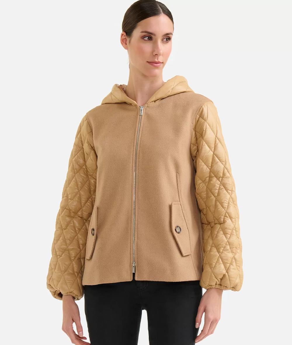 Alviero martini 1a classe Giubbino bimaterico in panno diagonale e nylon imbottito Cammello Moda