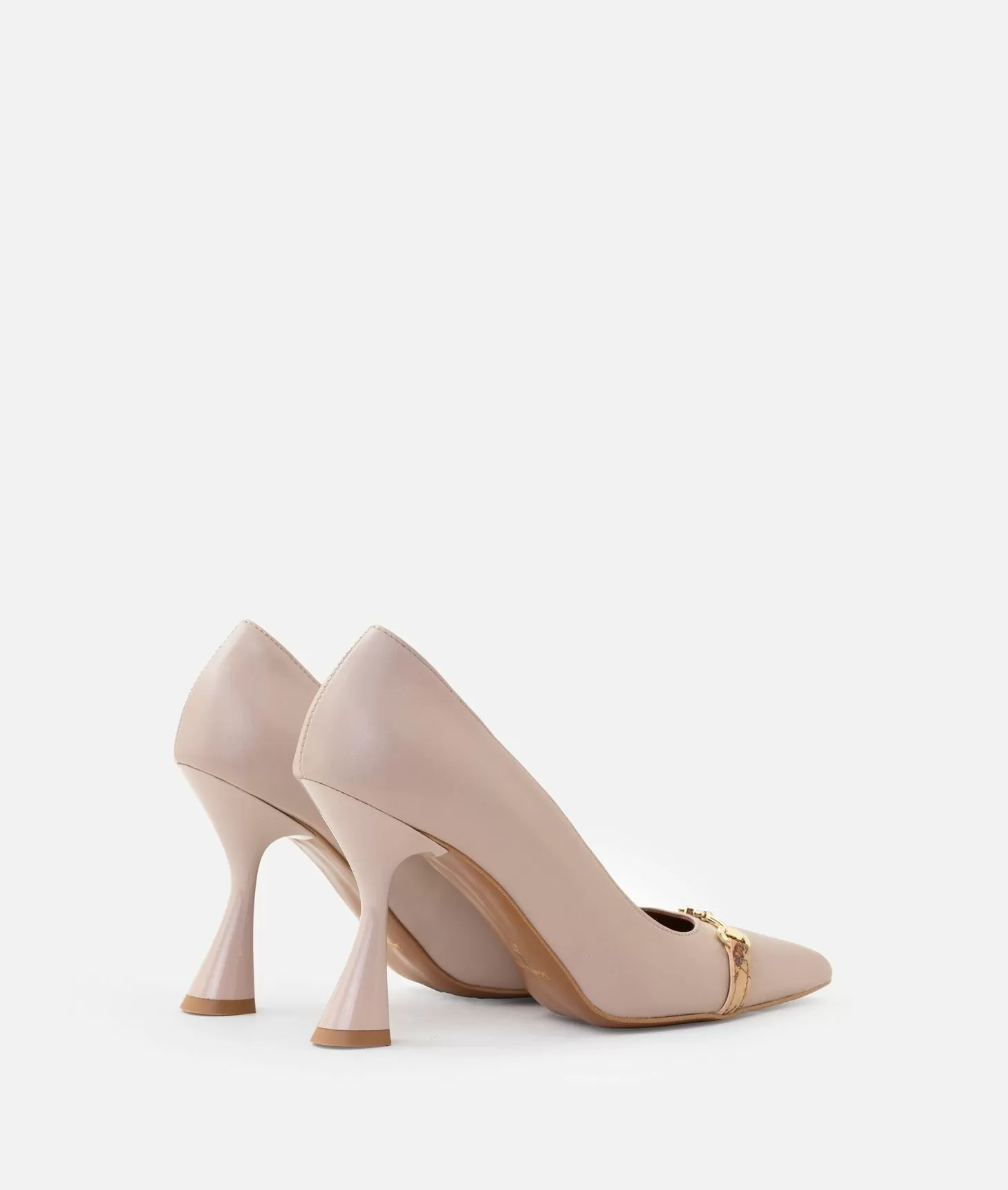 Alviero martini 1a classe Décolleté in nappa liscia con morsetto 1C Taupe Chiaro In Linea
