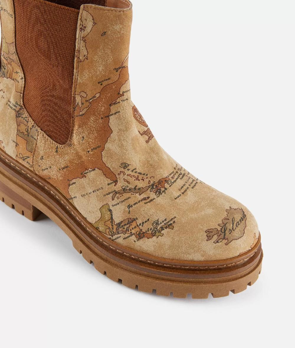 Alviero martini 1a classe Stivaletti beatles in tessuto nabuk stampa Geo Classic Fino Al -60%