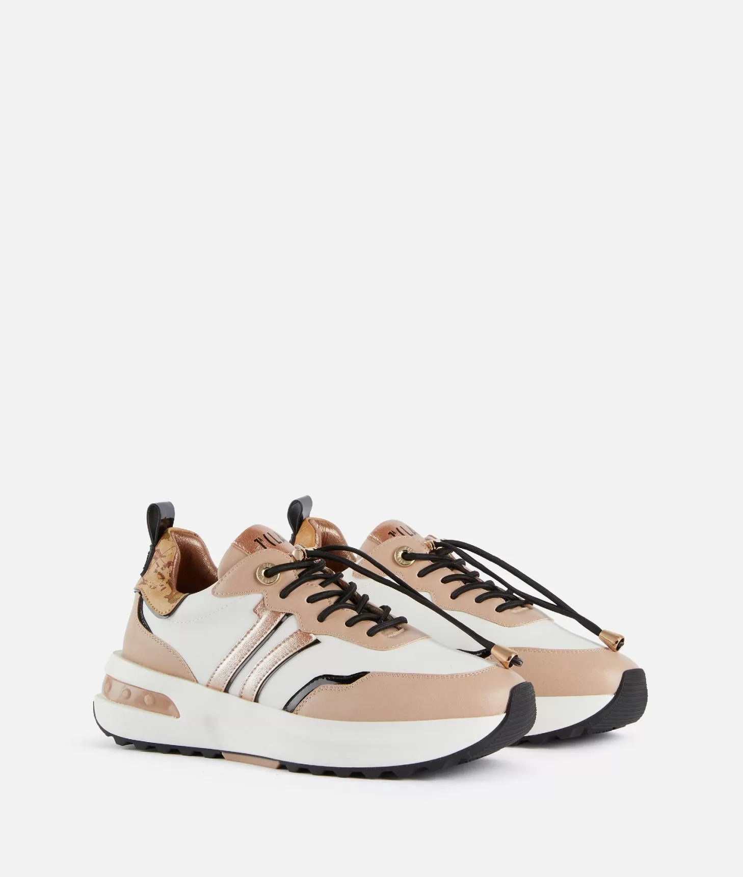 Alviero martini 1a classe Geo Road Seoul sneakers in eco nappa liscia Nude Presa