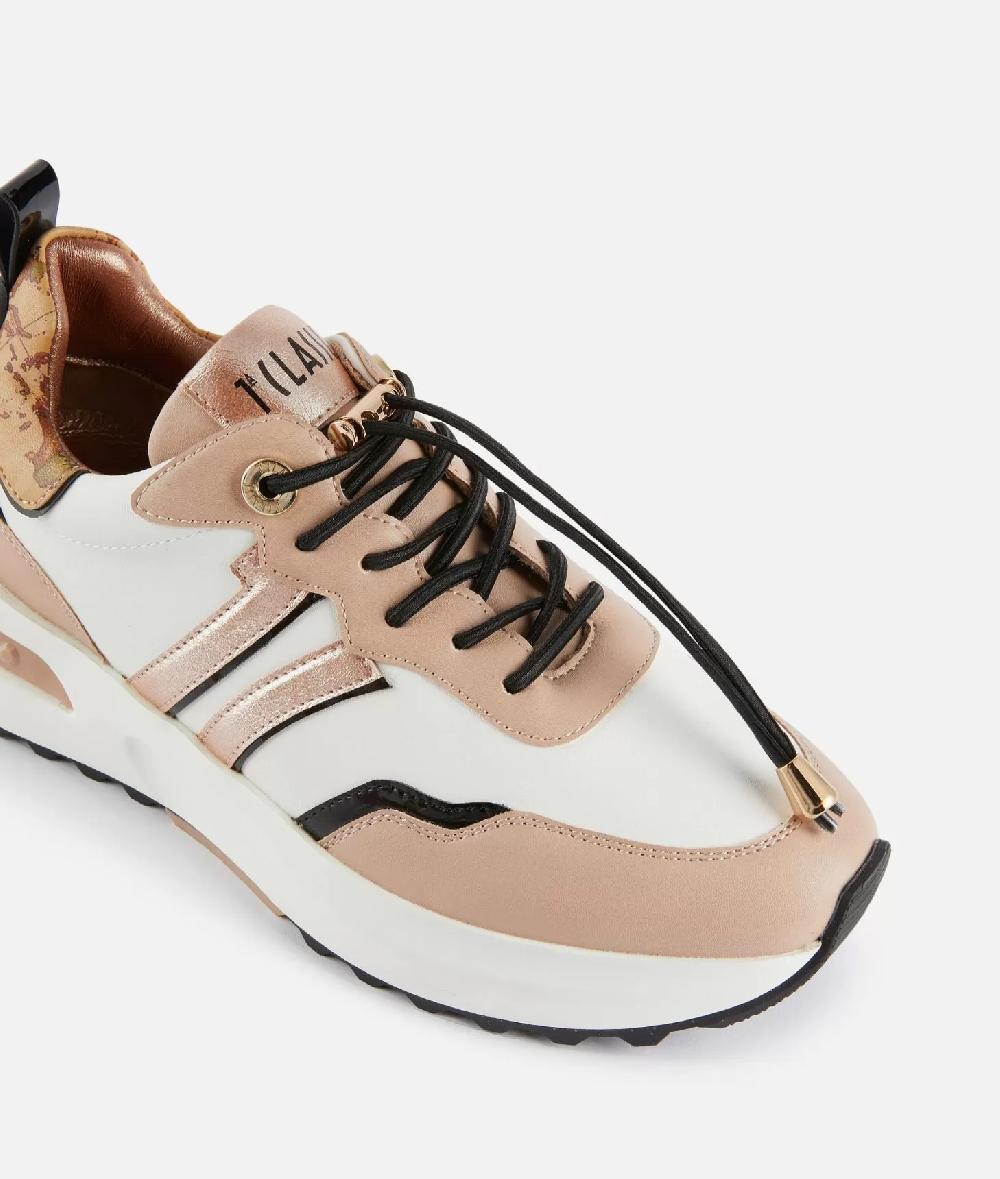Alviero martini 1a classe Geo Road Seoul sneakers in eco nappa liscia Nude Presa