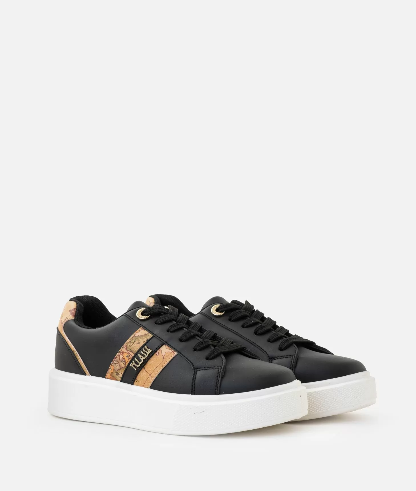 Alviero martini 1a classe Sneakers in eco nappa con logo e bande Geo Classic Nere Outlet