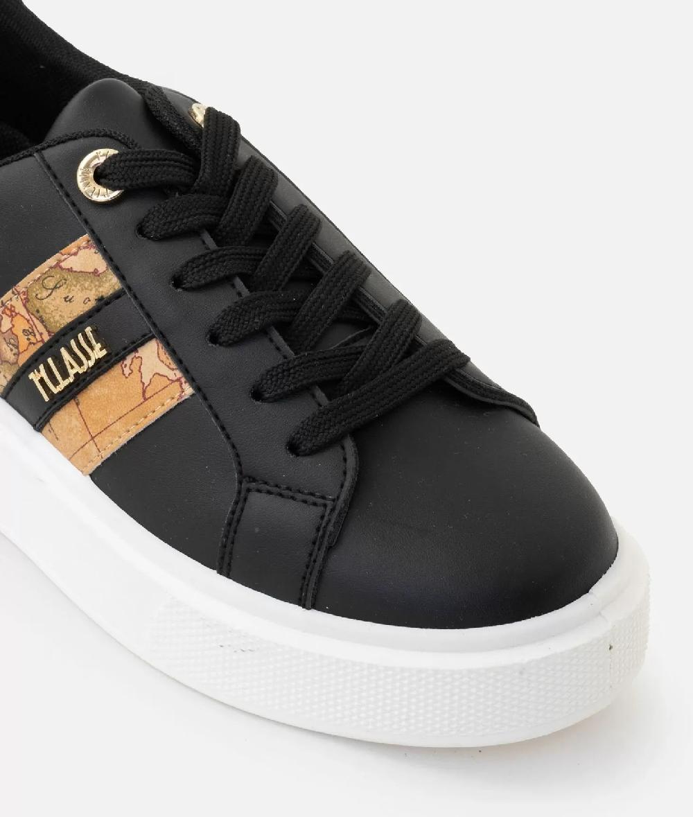 Alviero martini 1a classe Sneakers in eco nappa con logo e bande Geo Classic Nere Outlet