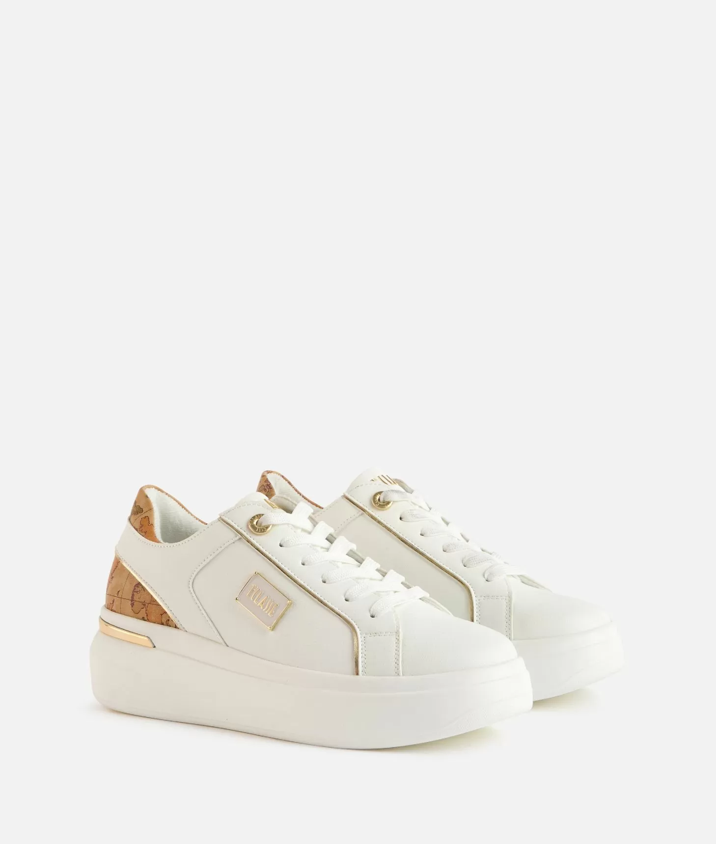 Alviero martini 1a classe Sneakers in eco nappa con targhetta smaltata 1ᴬ Classe Bianche Saldi