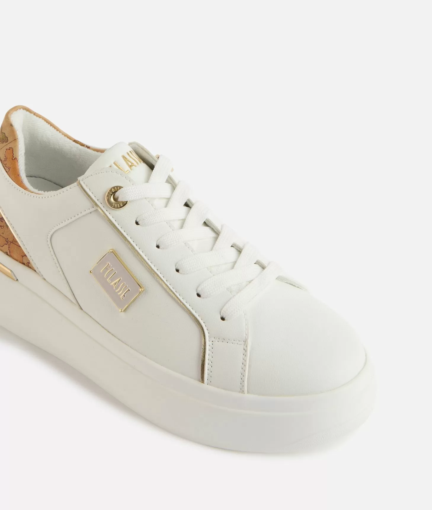 Alviero martini 1a classe Sneakers in eco nappa con targhetta smaltata 1ᴬ Classe Bianche Saldi