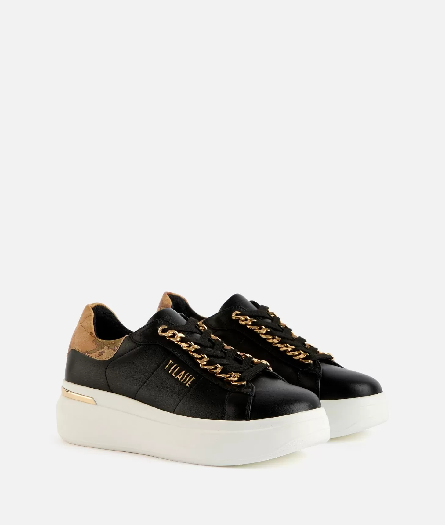 Alviero martini 1a classe Sneakers in eco nappa con dettaglio catena Nere Hotsell