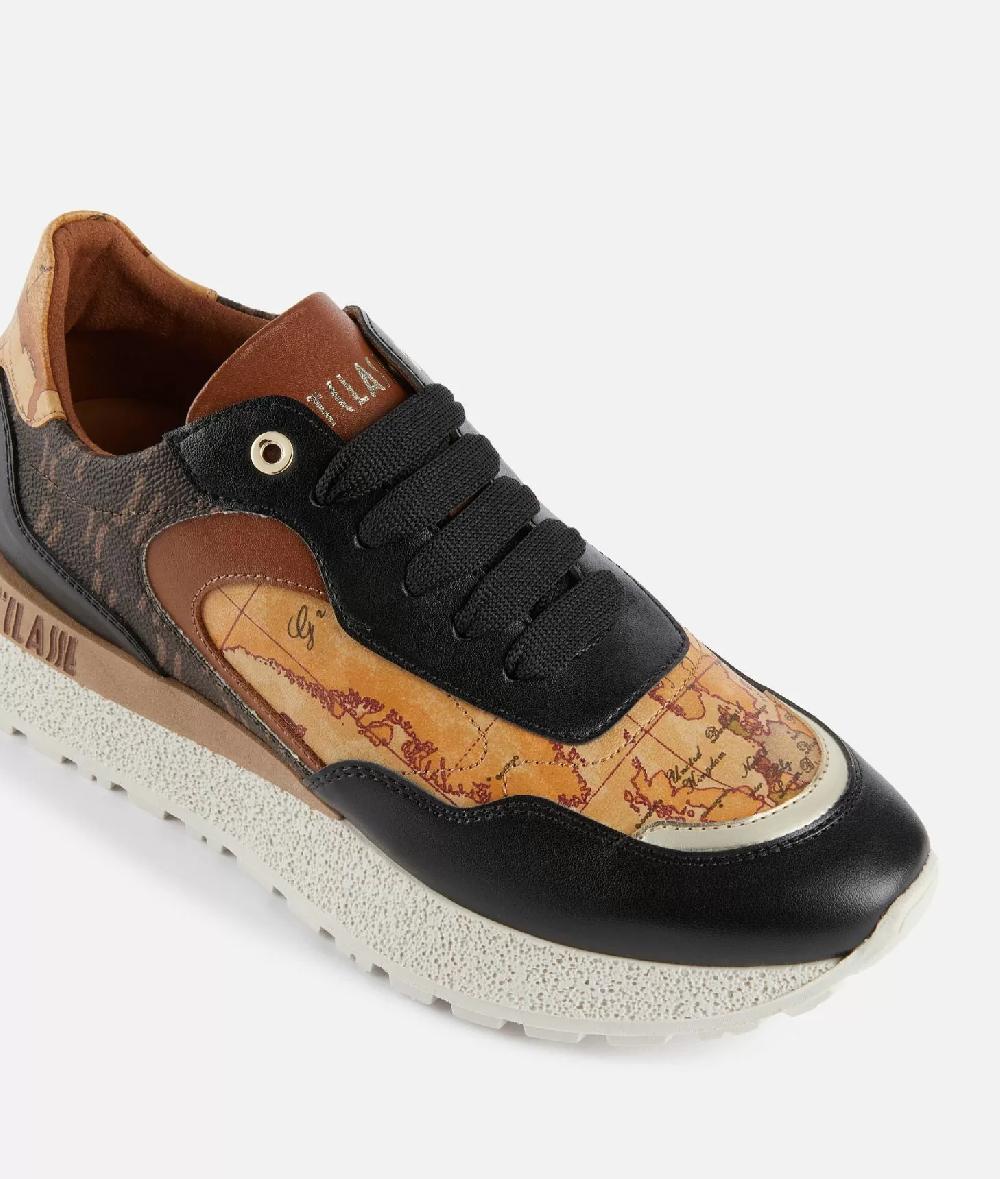 Alviero martini 1a classe Running in tessuto Monogram 1C ed eco nappa Geo Classic Nere Saldi Di Fabbrica
