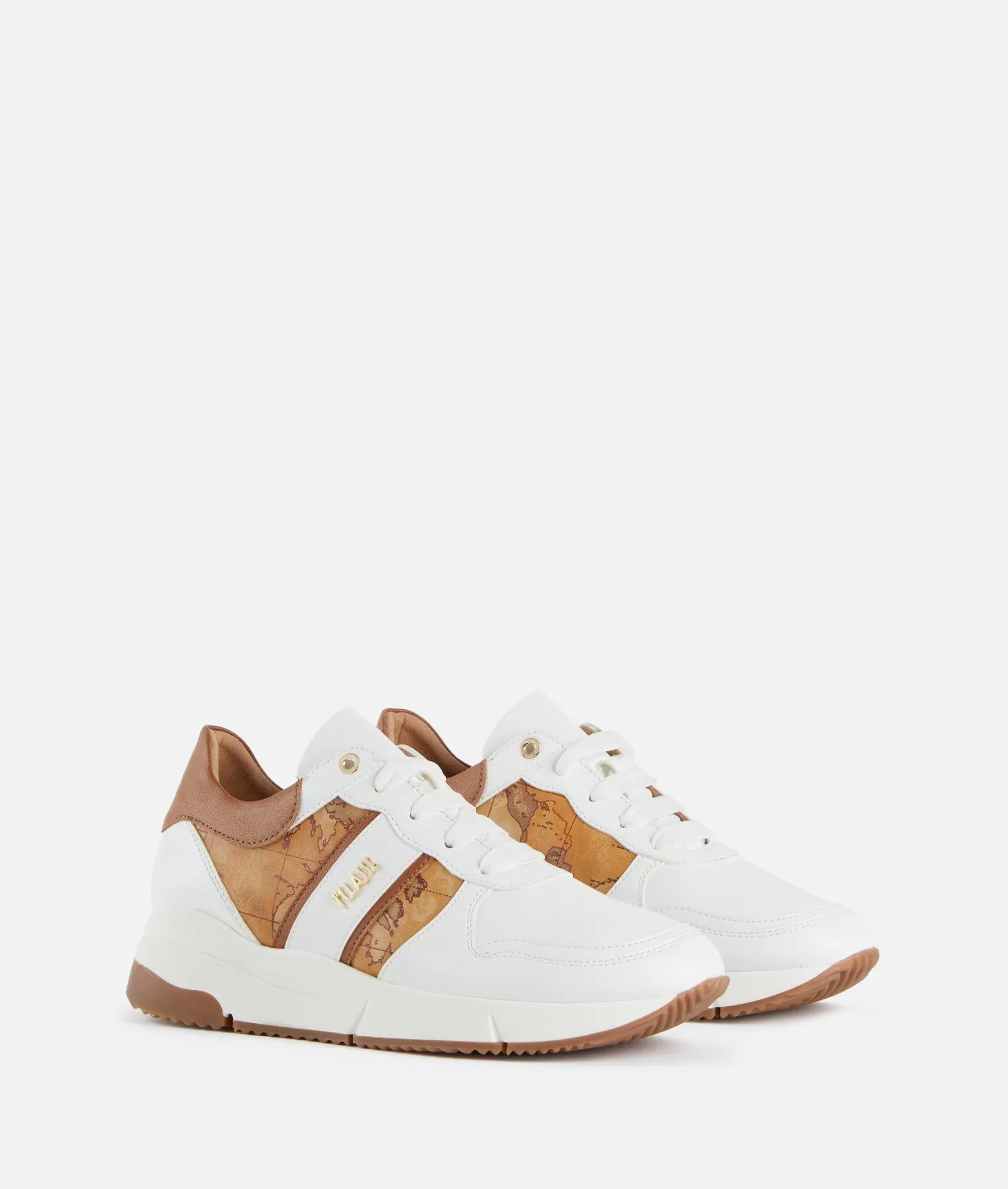 Alviero martini 1a classe Running in eco nappa con logo e dettagli Geo Classic Bianche Vendite Flash