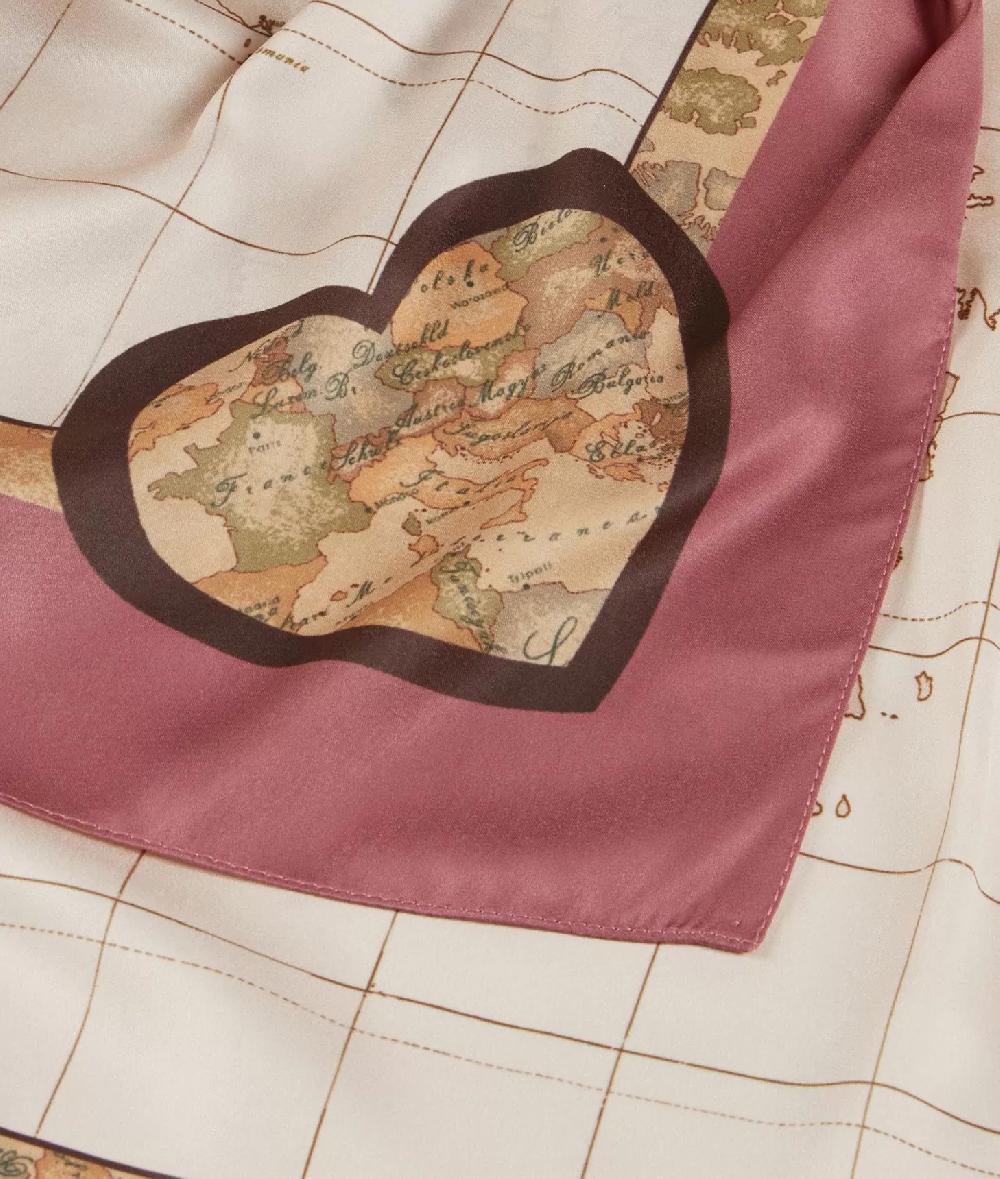 Alviero martini 1a classe Foulard Geo Cuori 90x90 Rosa Fard 2025