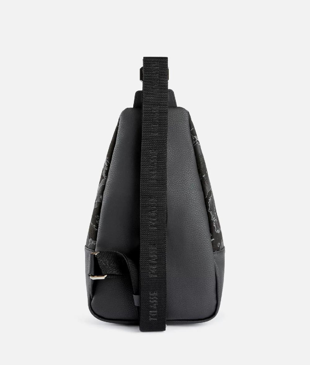 Alviero martini 1a classe Zaino monospalla in tessuto effetto nabuk Geo Night Nero Shopping Online