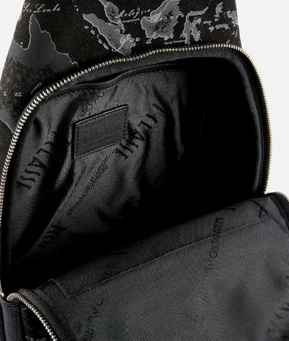 Alviero martini 1a classe Zaino monospalla in tessuto effetto nabuk Geo Night Nero Shopping Online