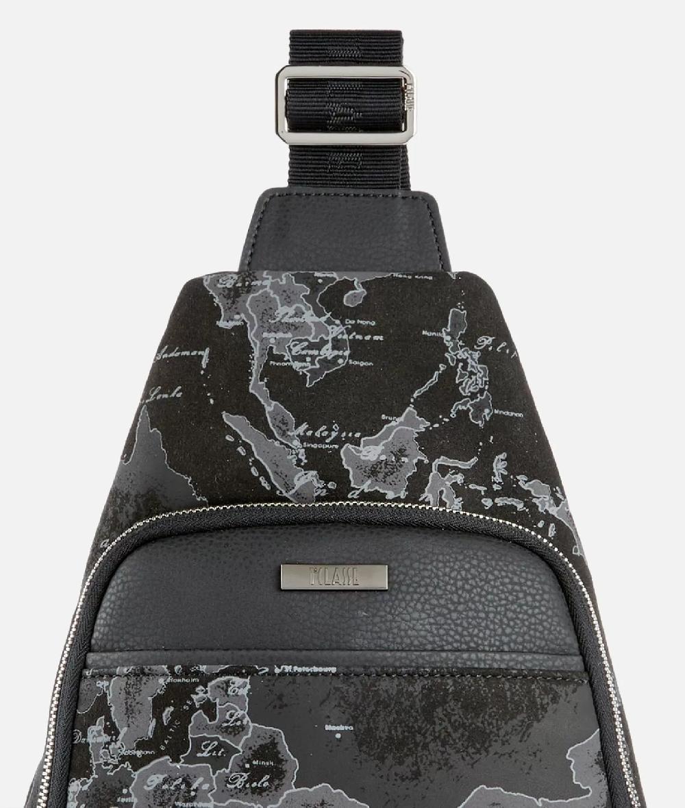 Alviero martini 1a classe Zaino monospalla in tessuto effetto nabuk Geo Night Nero Shopping Online