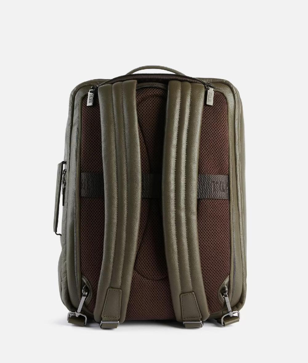 Alviero martini 1a classe Beta Leather zaino da viaggio tripla portabilità Verde Militare Presa