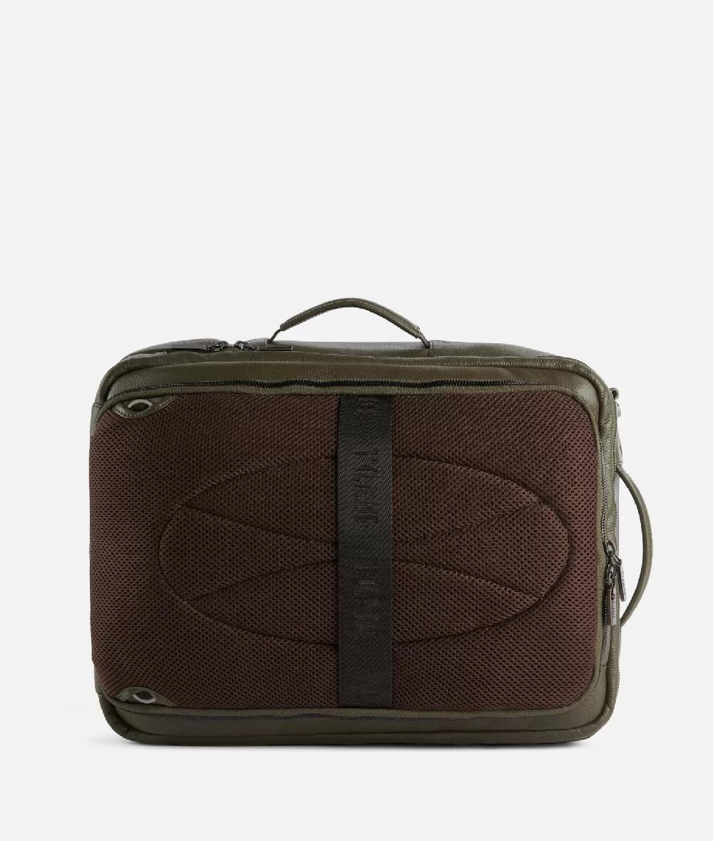 Alviero martini 1a classe Beta Leather zaino da viaggio tripla portabilità Verde Militare Presa