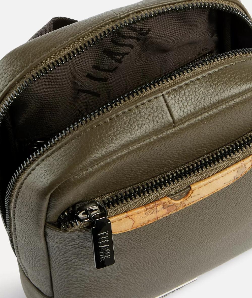 Alviero martini 1a classe Beta Leather bandoliera piccola Verde Militare Sconto