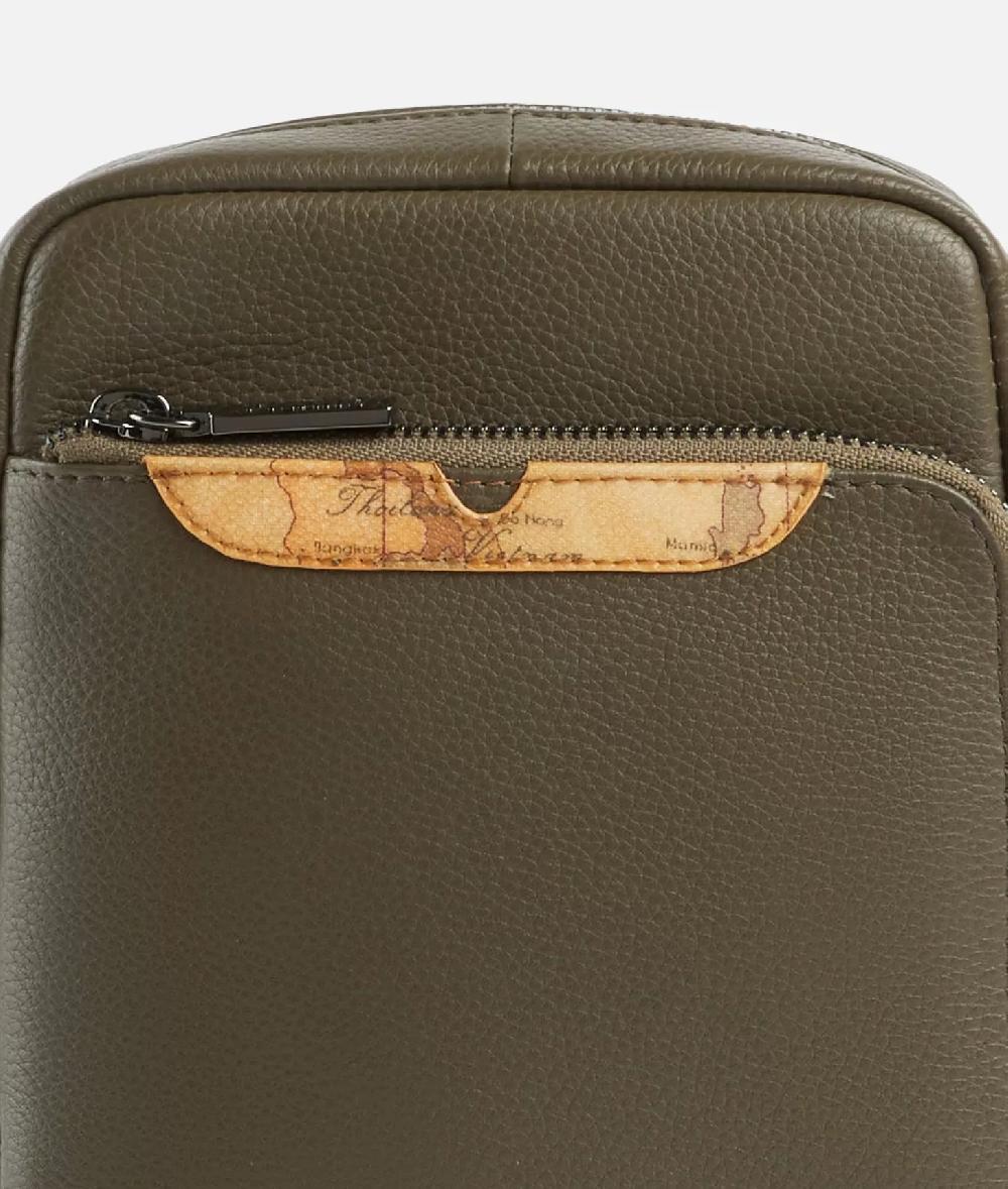 Alviero martini 1a classe Beta Leather bandoliera piccola Verde Militare Sconto