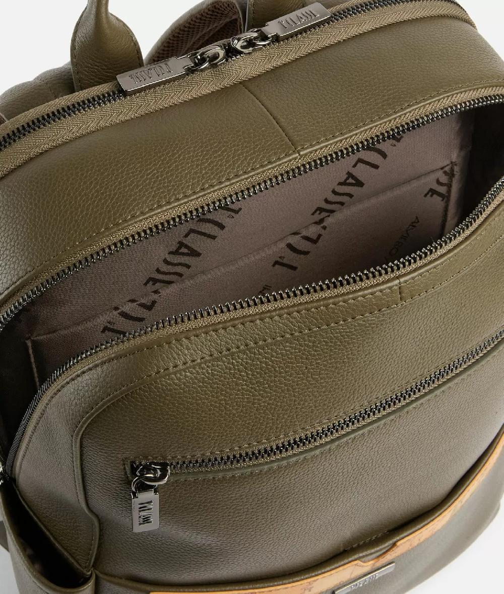 Alviero martini 1a classe Beta Leather zaino portacomputer Verde Militare Online
