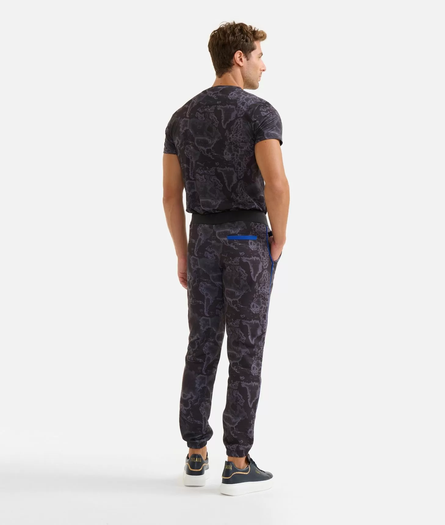 Alviero martini 1a classe Pantaloni jogging stampa Geo Night Neri Negozi Online