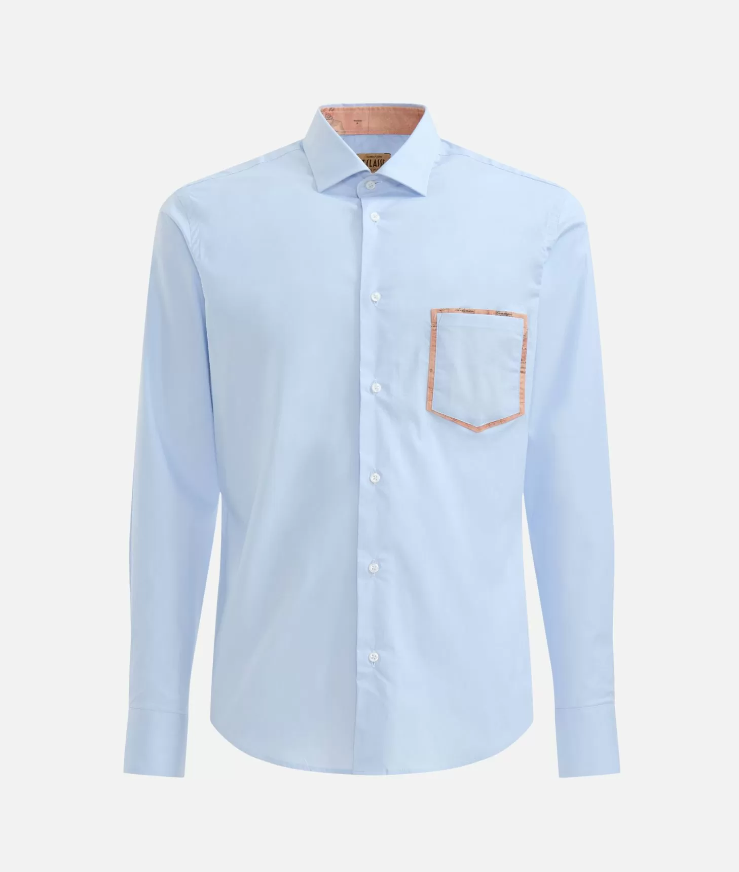 Alviero martini 1a classe Camicia slim in cotone stretch con dettaglio taschino Azzurra Acquista Ora
