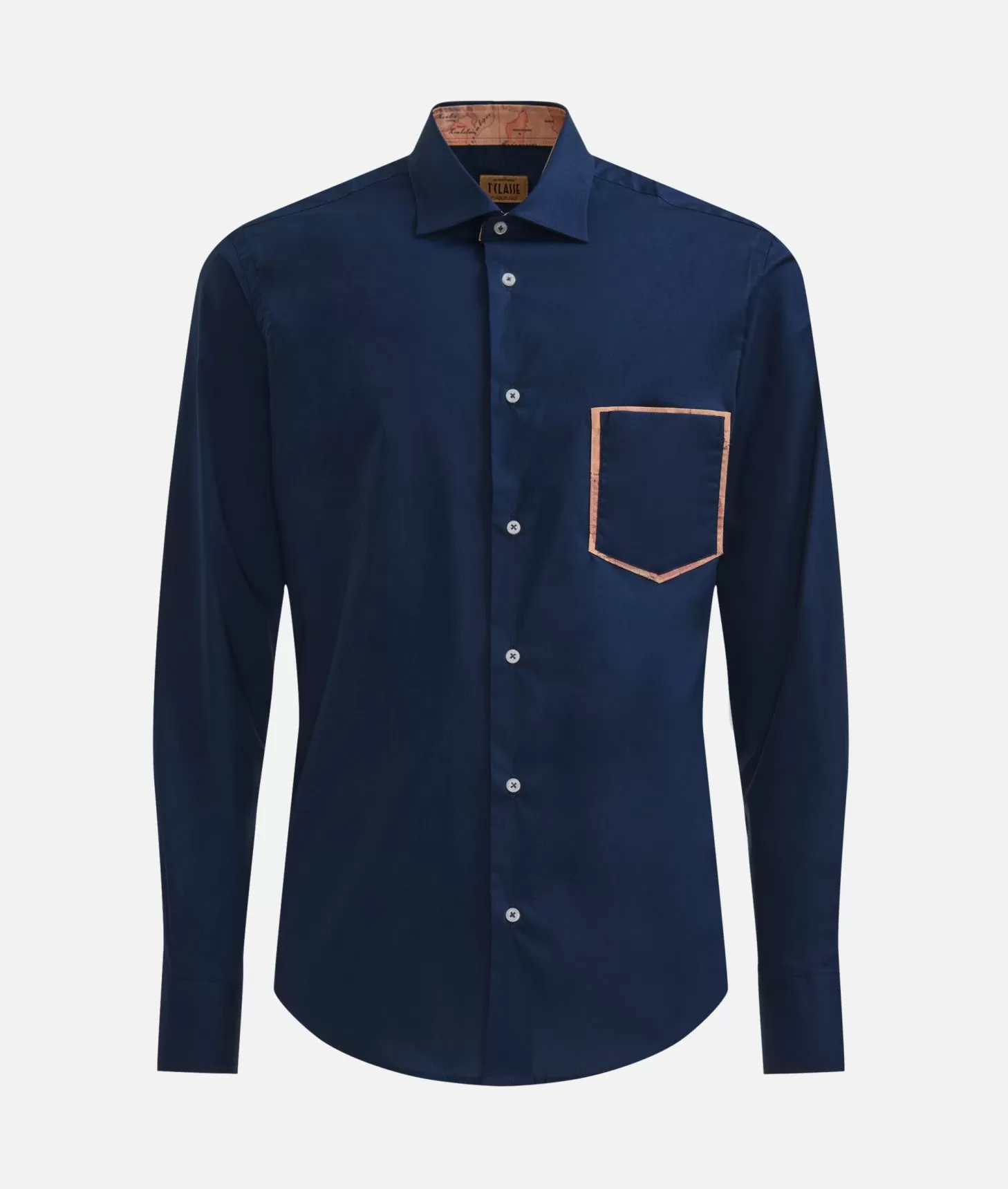 Alviero martini 1a classe Camicia slim in cotone stretch con dettaglio taschino Blu Navy Consegna Veloce