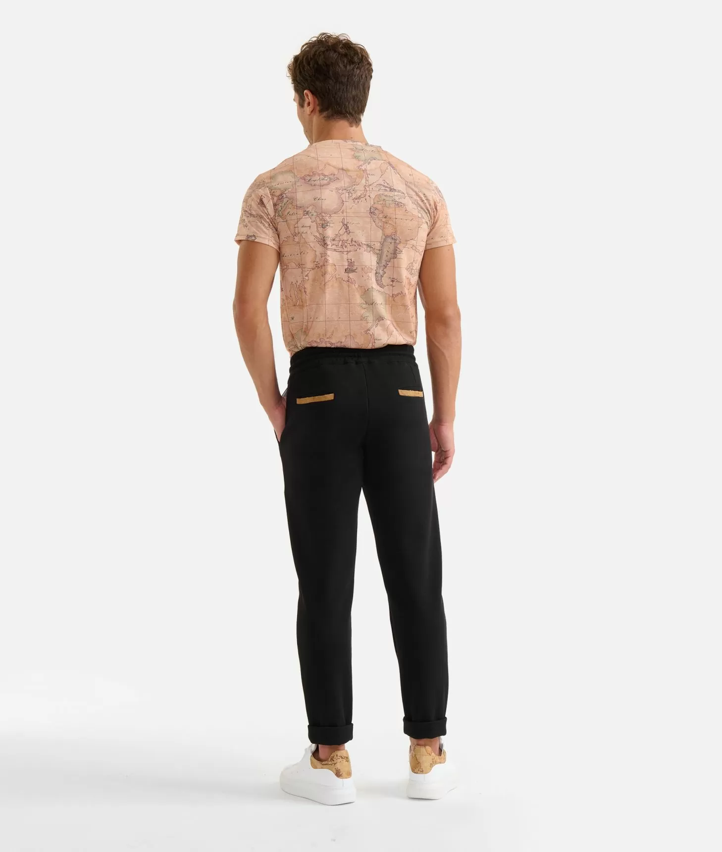 Alviero martini 1a classe Pantaloni con coulisse in cotone piquet Neri Affare Del Giorno