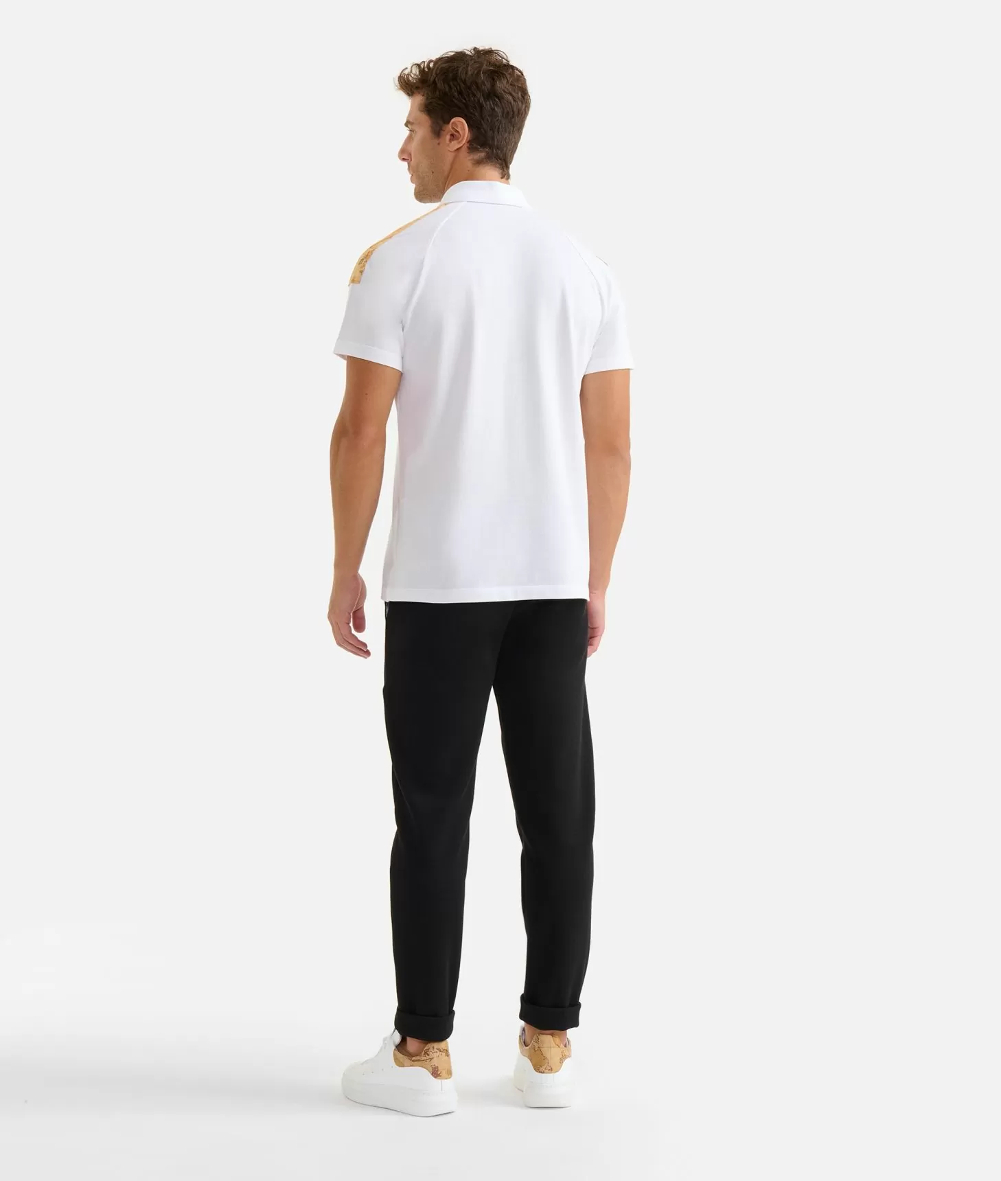 Alviero martini 1a classe Polo in cotone stretch con dettagli spalle Bianca Prezzo Ridotto