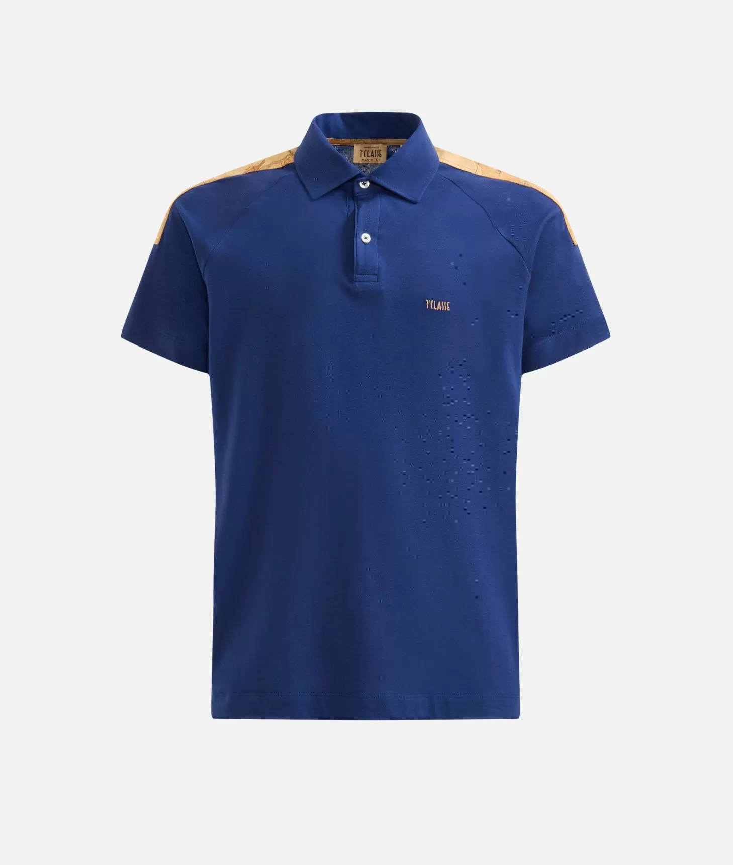 Alviero martini 1a classe Polo in cotone stretch con dettagli spalle Blu Klein Sottocosto