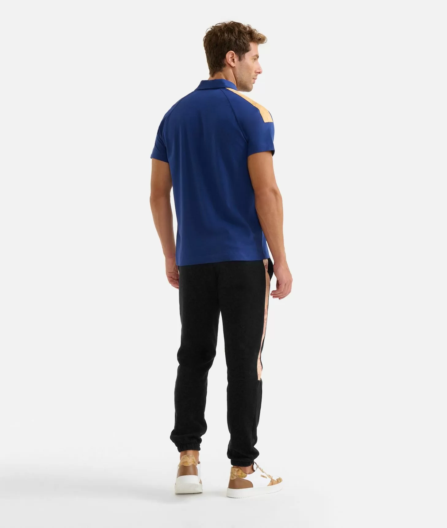 Alviero martini 1a classe Polo in cotone stretch con dettagli spalle Blu Klein Sottocosto