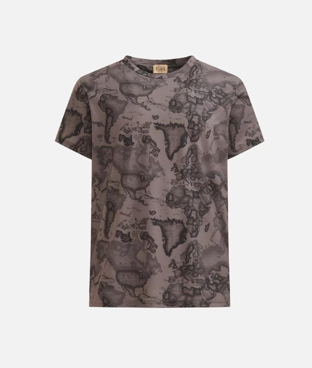 Alviero martini 1a classe T-shirt stampa Geo Military Verde Sconto